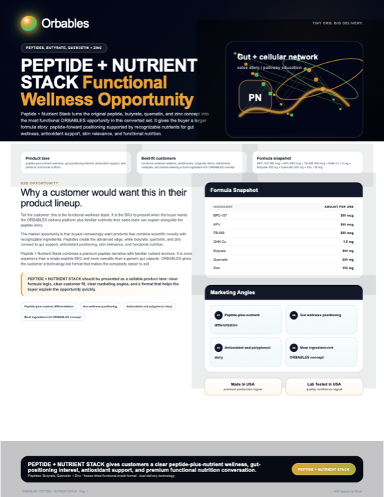Peptide + Nutrient Stack protected format flyer preview
