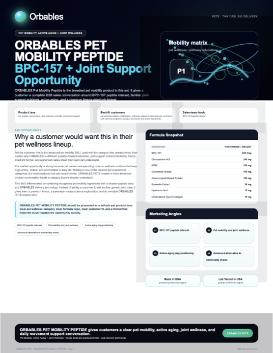 Pet Mobility Peptide protected format flyer preview